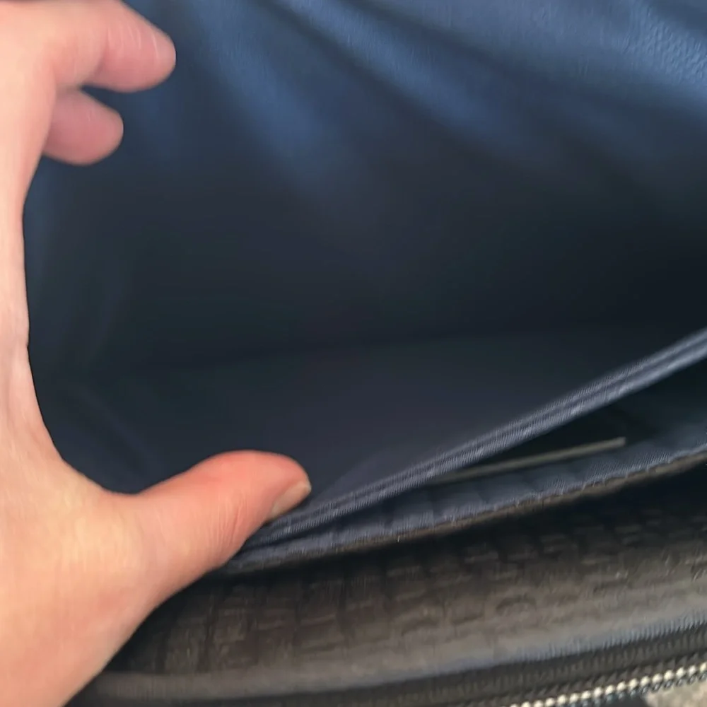 Tumi Slim Brief with padded compartment - Black with Black Leather